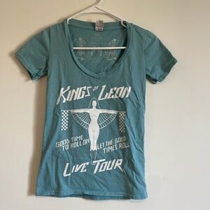 Kings of Leon Tour Tee Limited Edition Barking Irons T-Shirt Small Band Blue